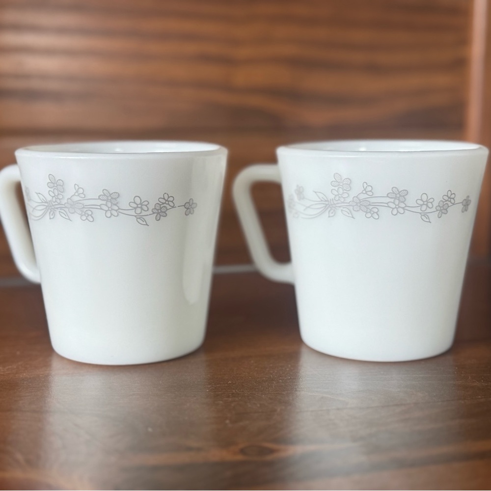 PYREX ribbon bouquet mugs 🎀 💐 set of 2